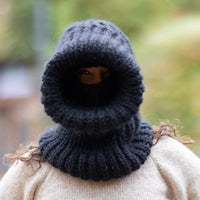 Mohair Wool Balaclava – Hand Knitted Chunky Ski Hood T1508