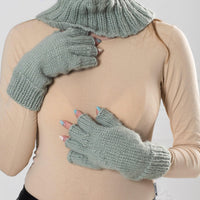 Hand Knitted Wool Gloves – Chunky Raw Wool Fingerless Mittens T1008