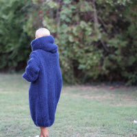 Mohair Wool Sweater Dress with 100 cm Turtleneck with Extra Long Sleeves T1458