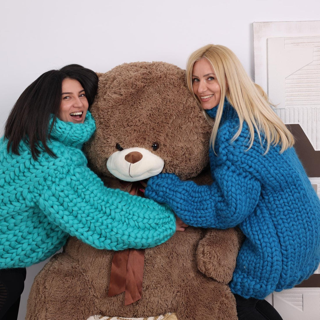 Merino Wool Sweater with 50 cm Turtleneck, Hand Knitted Chunky English Rib Pullover T1848