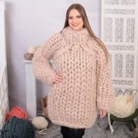 Hand-Knitted 40-Strand Mohair Sweater – Heavy Soft Thick Oversized Pullover T701W