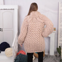Hand-Knitted 40-Strand Mohair Sweater – Heavy Soft Thick Oversized Pullover T701W