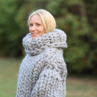 30-Strand Chunky Wool Sweater – Huge Hand-Knitted Oversized Pullover in 100% Soft Wool T1465