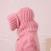 6-Strand Mohair Balaclava – Hand Knitted Chunky Ski Hood T2011