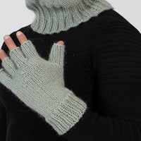 Hand Knitted Wool Gloves – Chunky Raw Wool Fingerless Mittens T1008