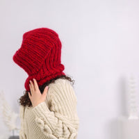 Mohair Wool Balaclava – Hand Knitted Chunky Winter Hood T1651