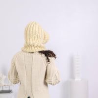 Mohair Wool Balaclava – Hand Knitted Chunky Ski Hood T1650