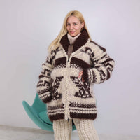 Chunky Mohair Cardigan – 10-Strand Hand Knitted Zip Jacket T1875