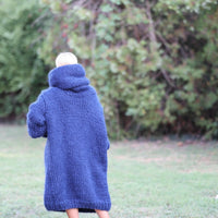 Mohair Wool Sweater Dress with 100 cm Turtleneck with Extra Long Sleeves T1458