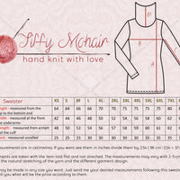 Super Chunky Alpaca Wool Sweater, Hand Knitted 26-Strand Thick Pullover T1392