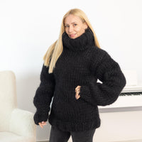 12-Strand Big Mohair Sweater – Hand-Knitted Chunky Unisex Pullover T1536